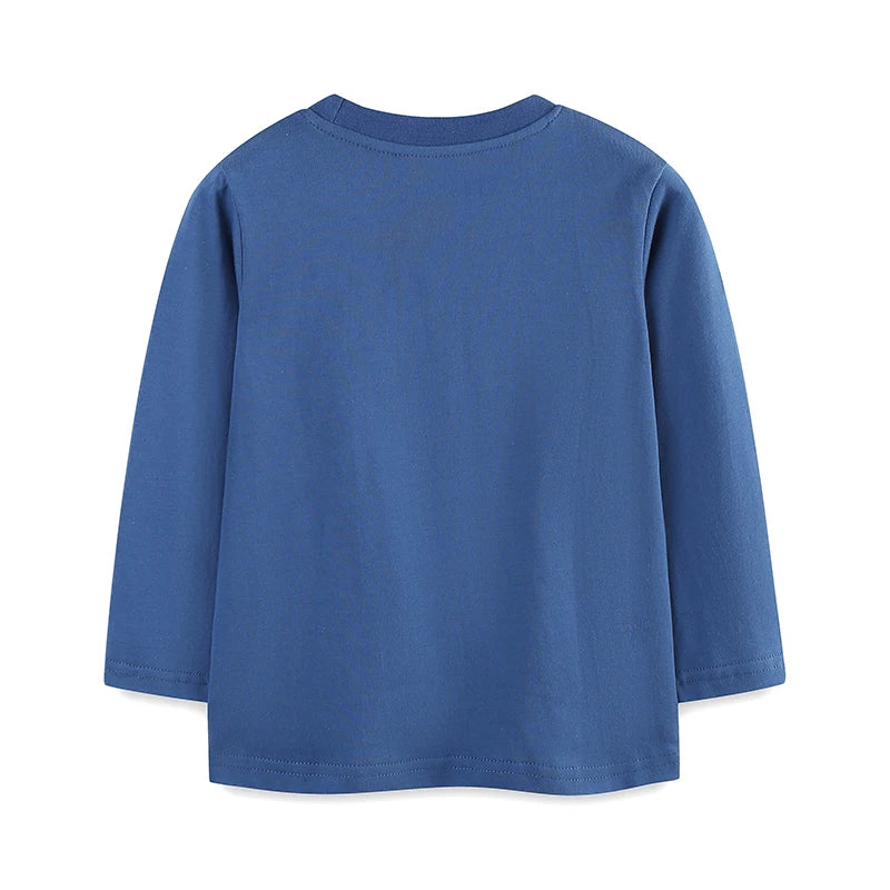 Little maven Autumn Spring Baby Boys Long Sleeve T Shirt Cartoon Rocket Boys T-Shirts Plane Tops Children's Costume Blue Tees