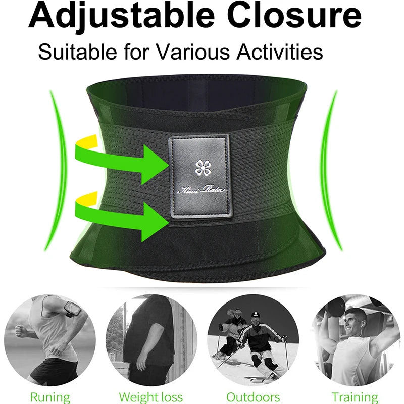 Men Body Shaper Waist Trainer Slimming Fitness Belt Weight Loss Fat Burning Sport Girdle Sweat Trimmer Workout Cincher Shapewear