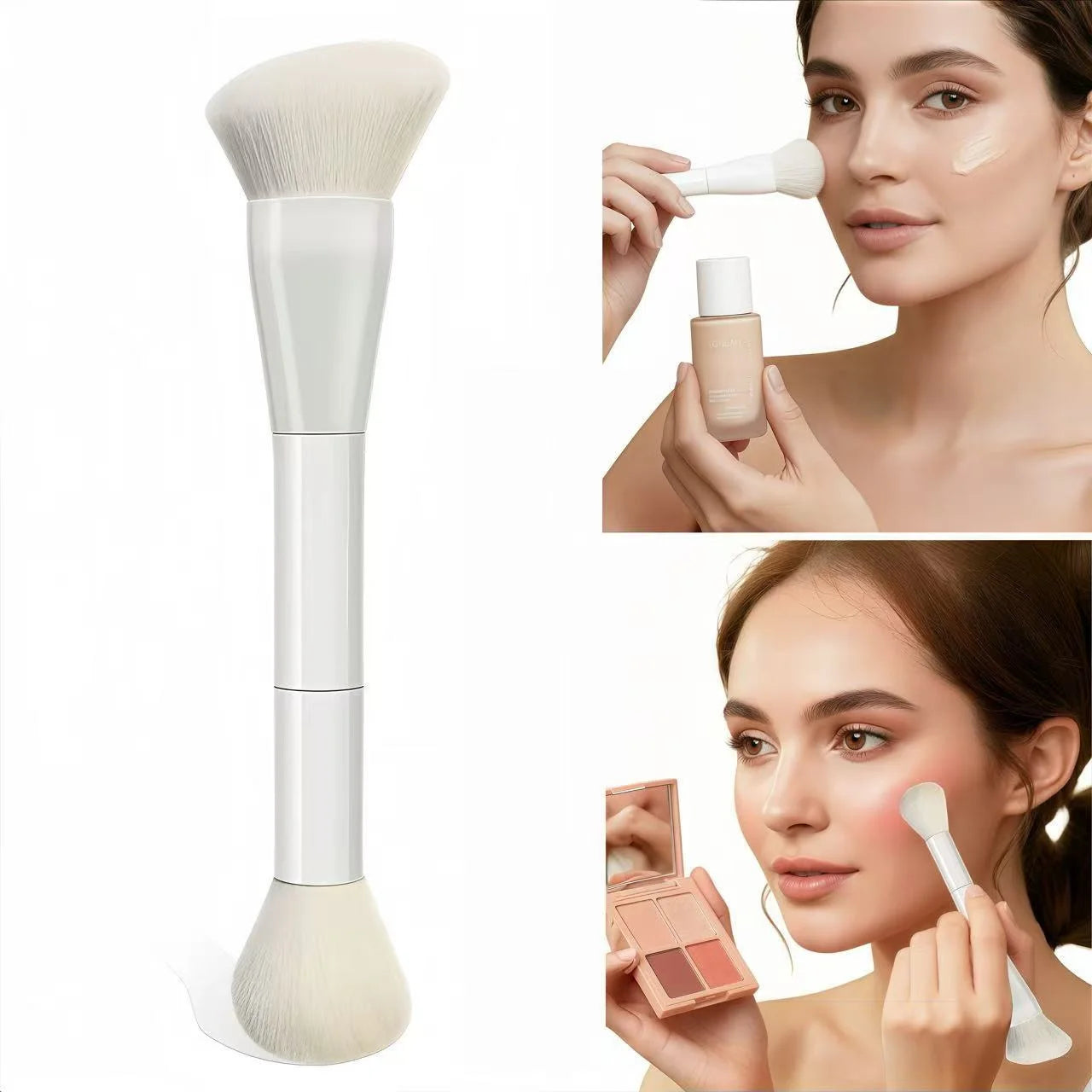 New Dual-Ended Foundation Brush Double-Ended Powder Blush Concealer Brush Contour Brush Blush Brush Makeup Brush Professional