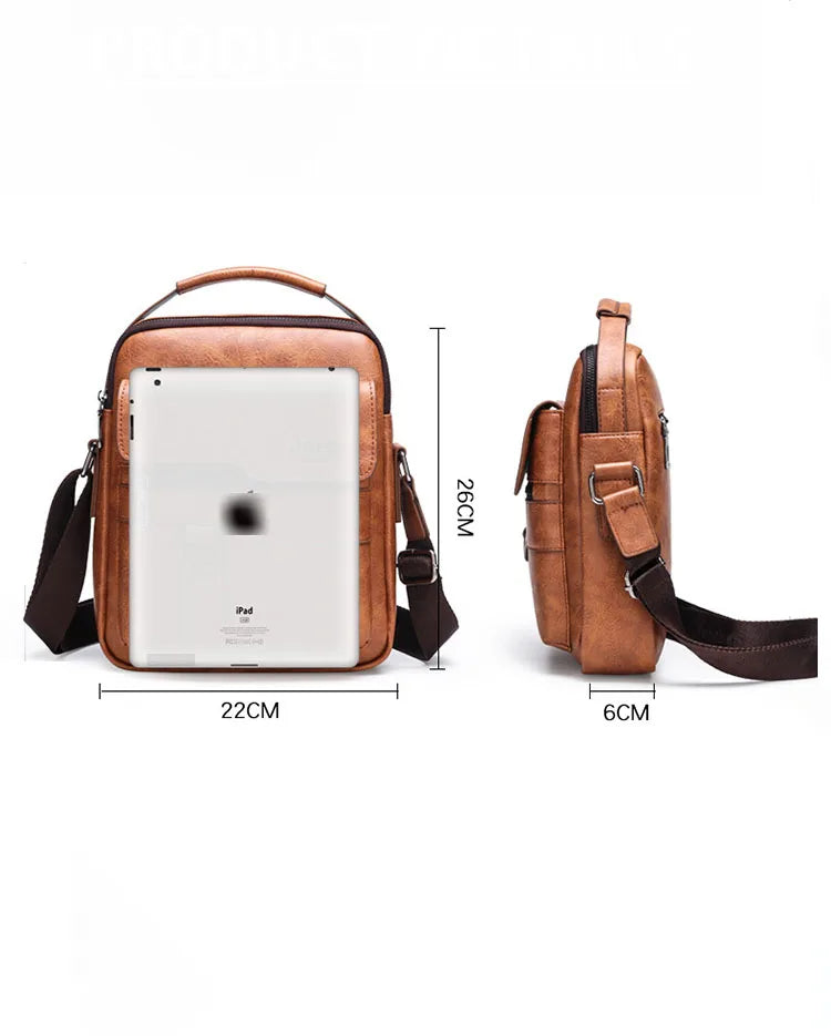Men's Shoulder Bag, Business Commuting Men's Bag, Crossbody Bag, Soft Leather Hanging Bag, Large Capacity Small Backpack
