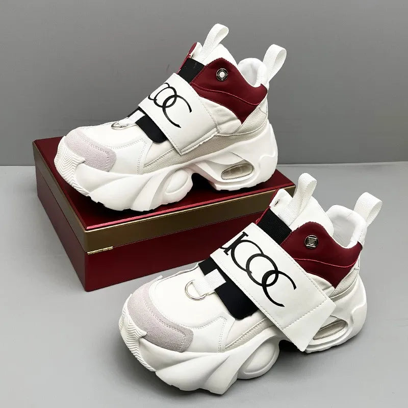 Men's Sport Shoes Comfortable Casual Running Shoes 2025 Spring Autumn Thick Bottom Heightening Korean Style Versatile Dad Shoes