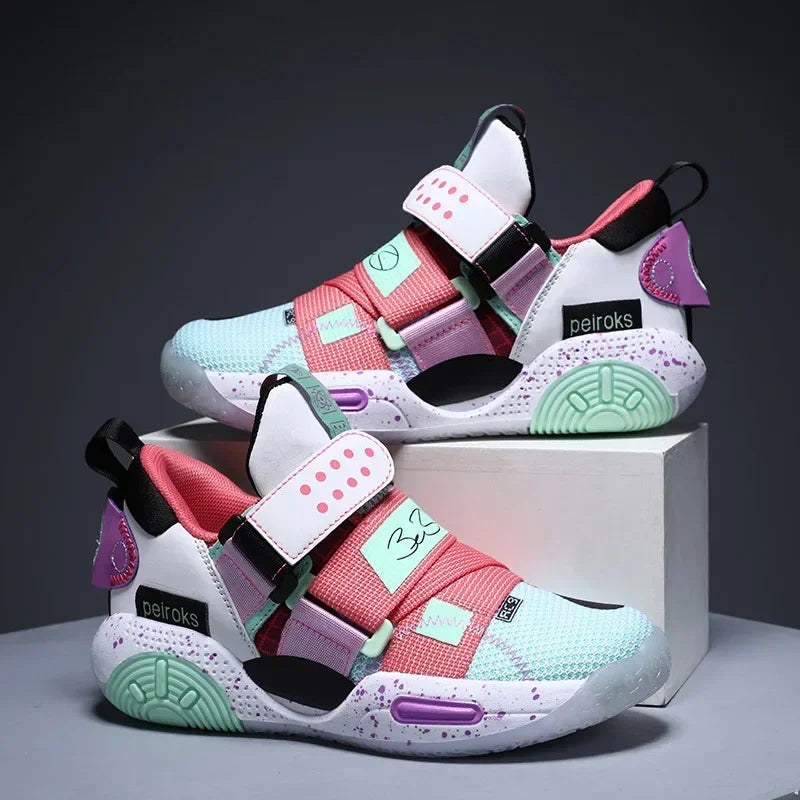 New Men's Children's Sports Shoes Breathable Professional Basketball Shoes For Middle And Large Children Summer EVA Sole