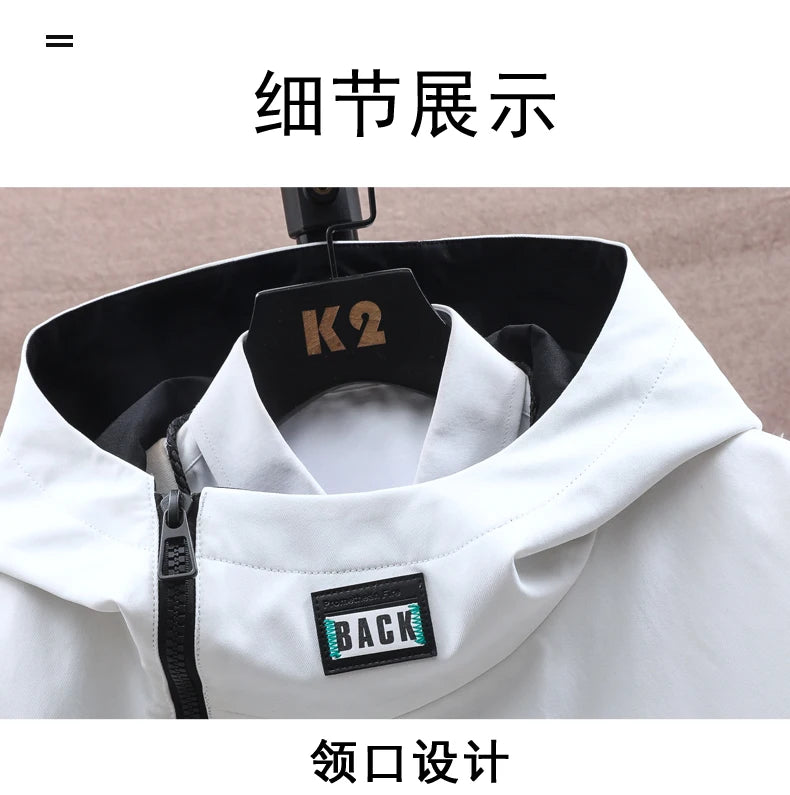 Fashion Men's Casual Hooded Jackets & Coats 2026 Spring Autumn Youth Streetwear Loose Windbreaker Quality Outdoor Tops Clothing