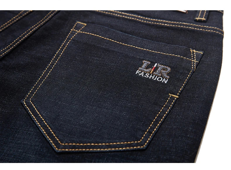 Extra Large Size 56 Men's Jeans High Waist Straight Denim Pants Male Stretch Classic Autumn Winter Super Plus Big 50 52 54 10XL