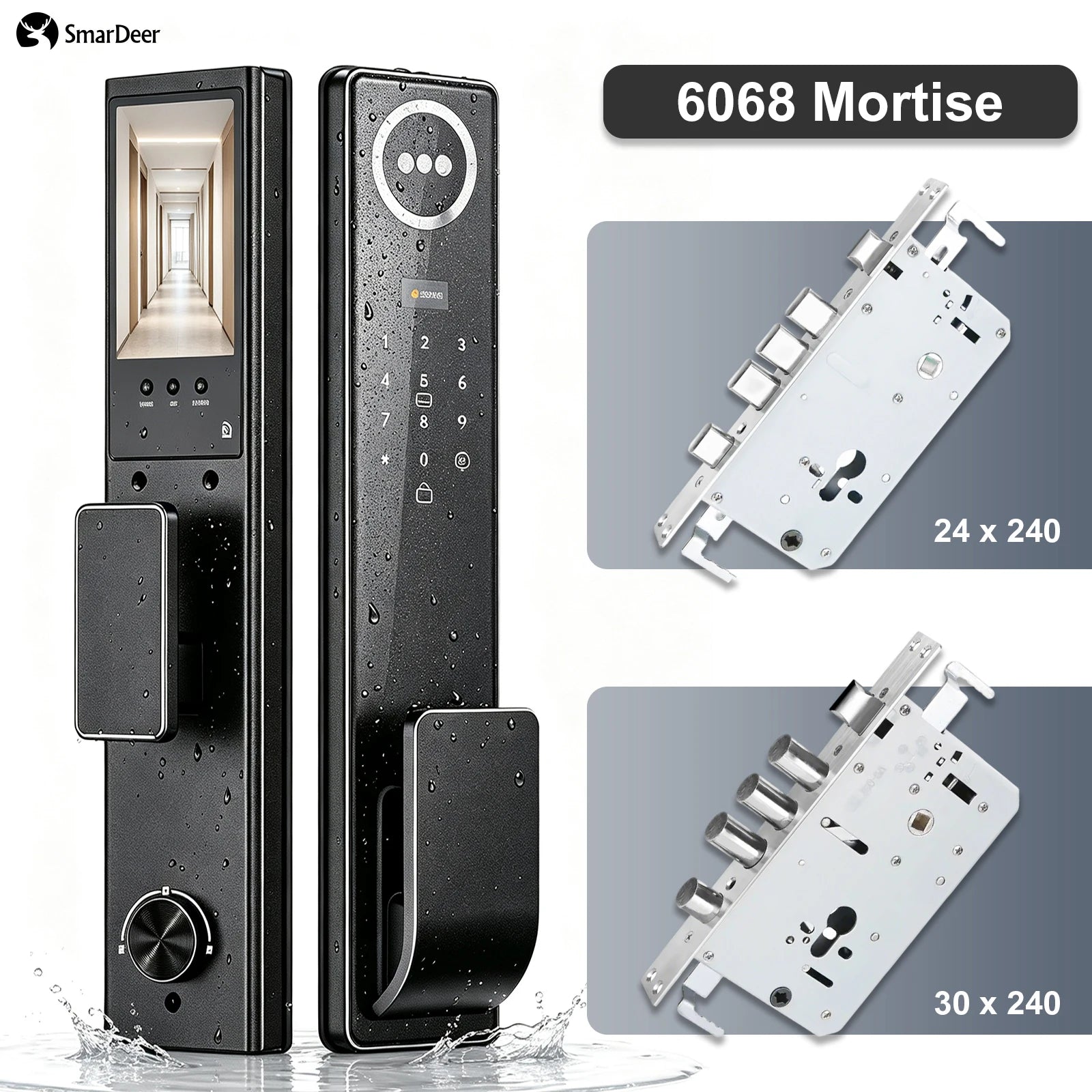 3D Face & Palm Vein Smart Door Lock IP65 Waterproof Tuya Video Call Biometric Fingerprint Electronic Lock for Home Front Door