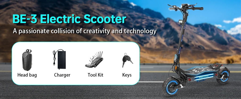 High Power Dual Motor 3000W*2 Electric Scooter 10 Inch Anti-Shock Tires Foldable Adult Off Road E Scooter Long Distance Travel Scooter