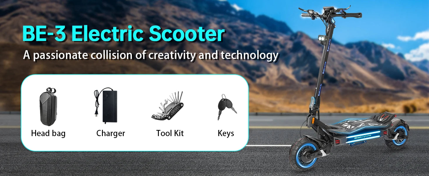 High Power Dual Motor 3000W*2 Electric Scooter 10 Inch Anti-Shock Tires Foldable Adult Off Road E Scooter Long Distance Travel Scooter
