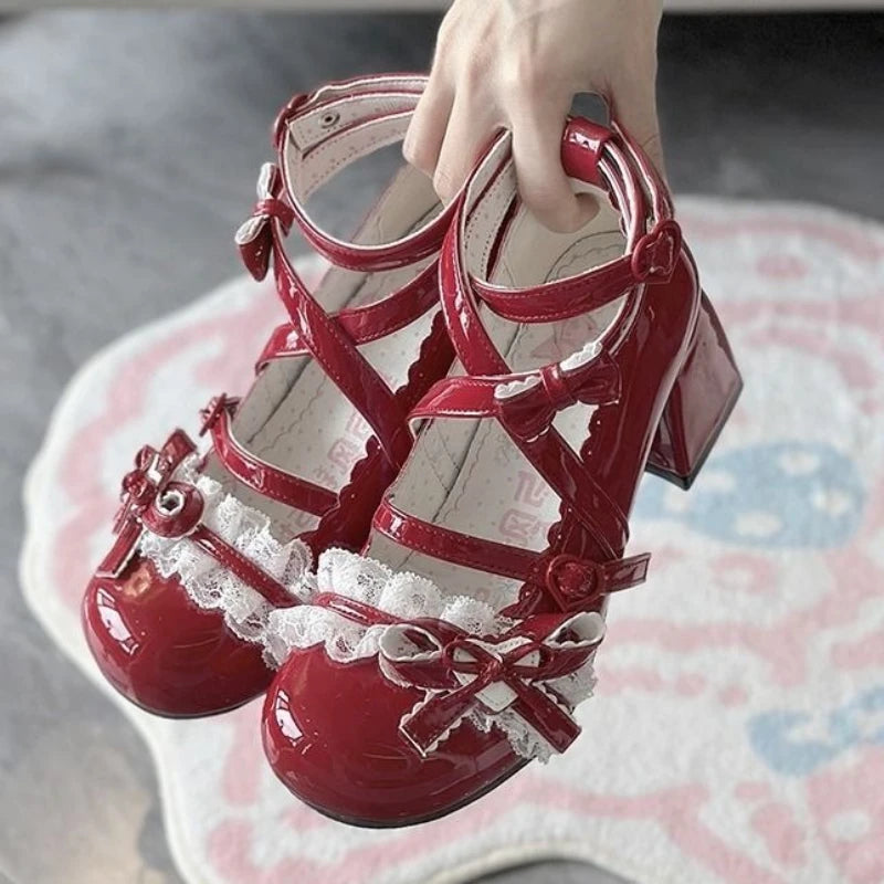 Fashion Princess Style Woman Shoe Spring New Round Toe Heel Simple Versatile Mary Jane Shoes Comfort Non Slip Womens Casual Shoe