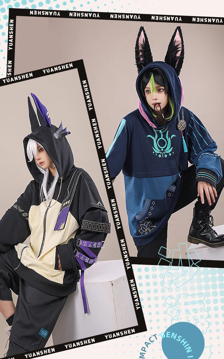 Cyno Tighnari Hoodies Genshin Impact Costume Cyno Zipper Jacket Men Women  Fashion Pullover Boys Girls Cool Streetwear Hoodies