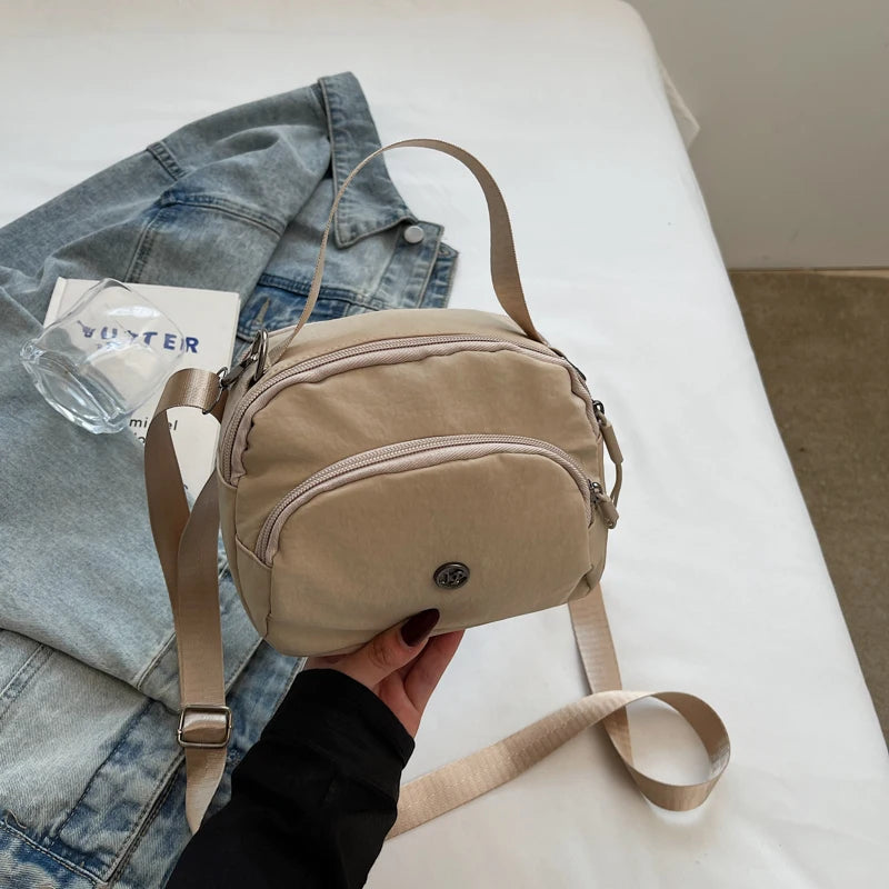 Women's Fashion Canvas Crossbody Bags Multi Pocket Small Shoulder Bag Casual Boho Handbag Lightweight Travel Purse for Daily Use