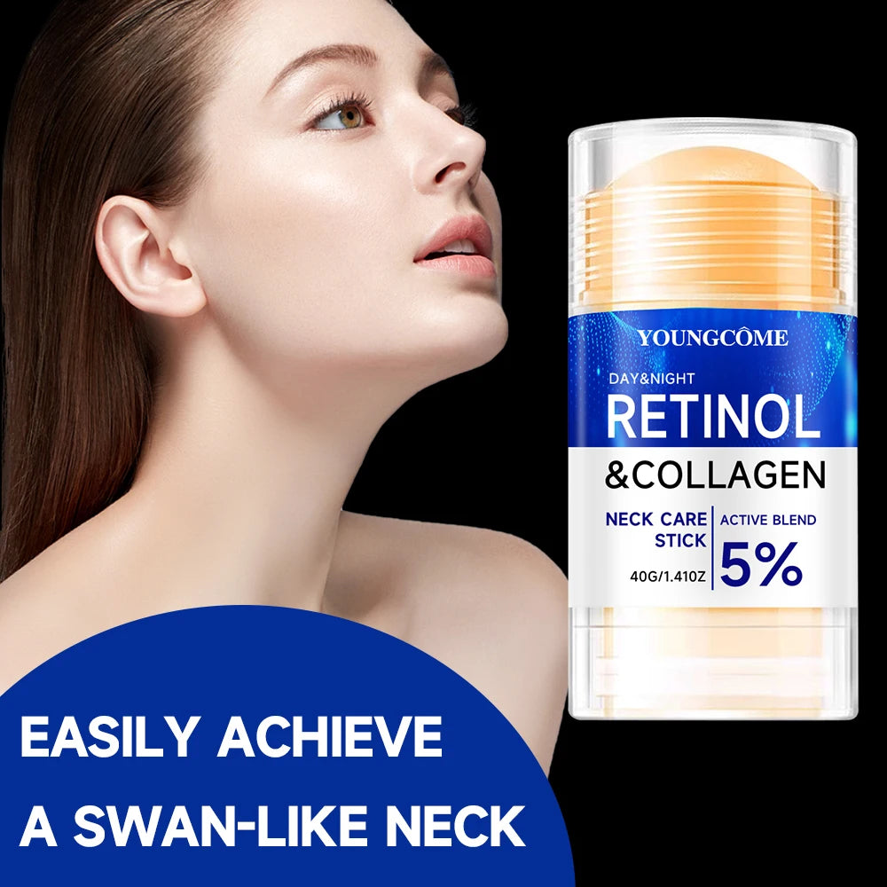 Retinol & Collagen Neck Cream Stick Eliminate Neck Fine Lines Deeply Hydrate Firming Tightening Nourishing Care Cream Stick