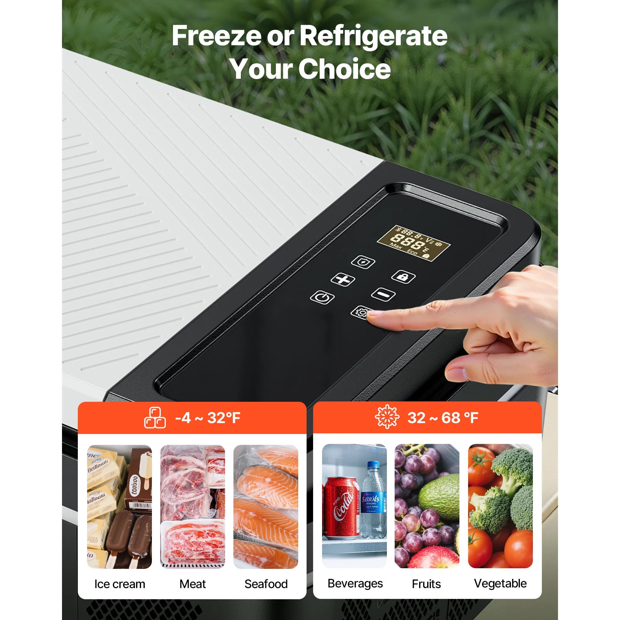 Succebuy 20L Portable Refrigerator Freezer Electric Compressor Car Cooler with 12/24v DC & 110-240v AC for Kitchen and Bar