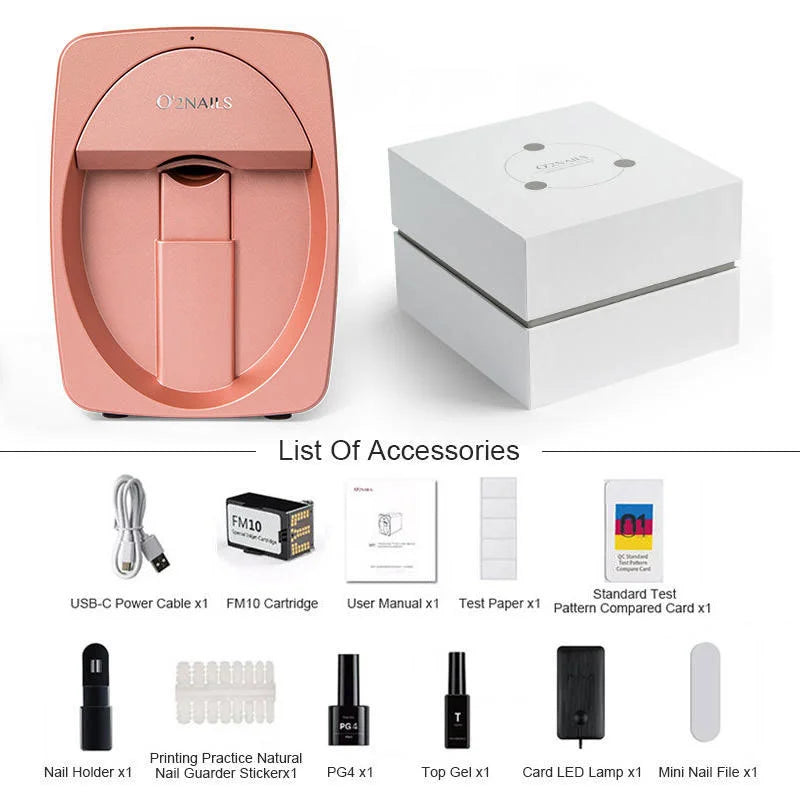 Nail Art Printer Portable 3D Nail Painting Machine, Massive Design, Mobile App Control DIY Nail Printer, Suitable for Family SA