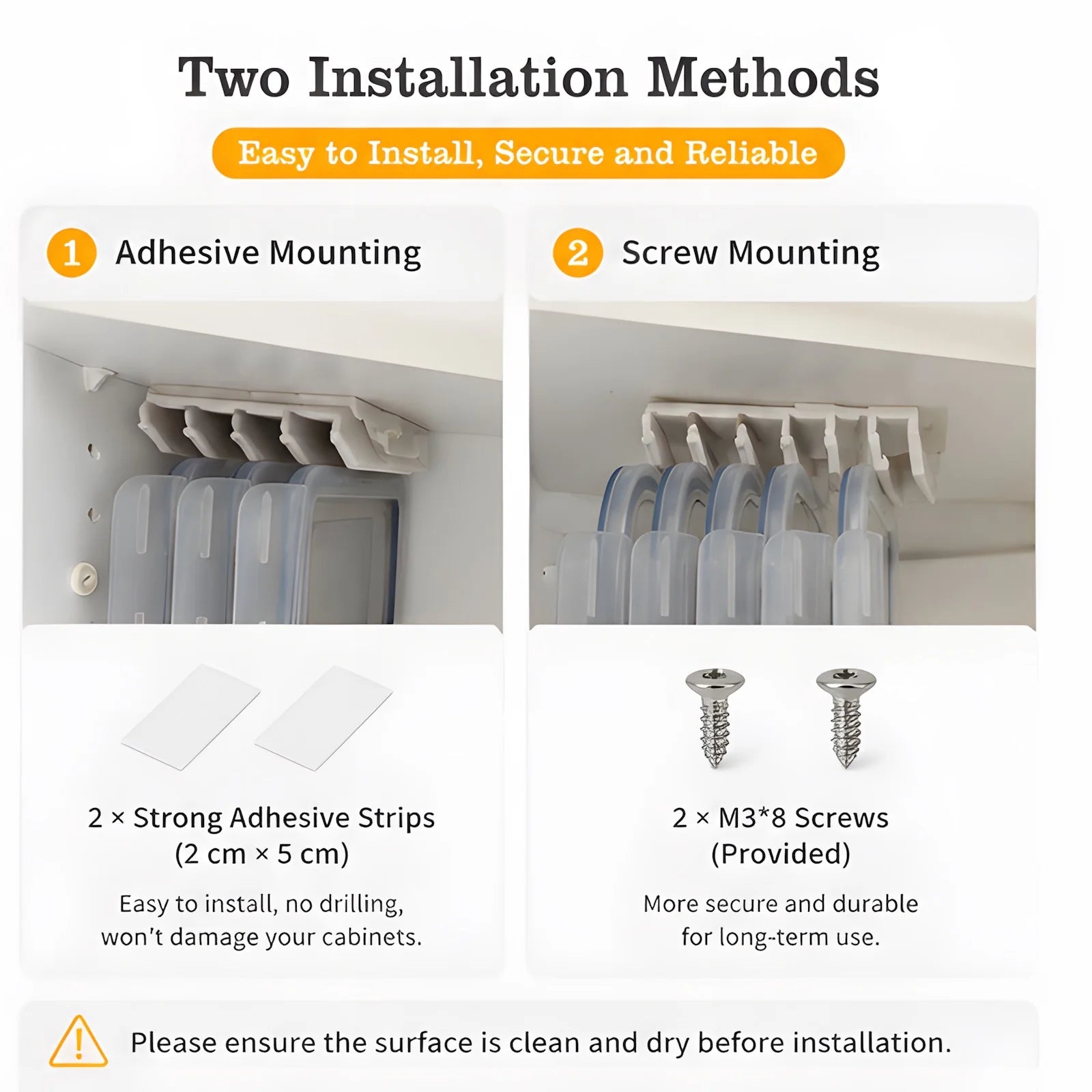 Under Cabinet Organizer Rack Kitchen Food Container Lid Holder Space Saver Shelf Hanger Bracket No Drill Self Adhesive