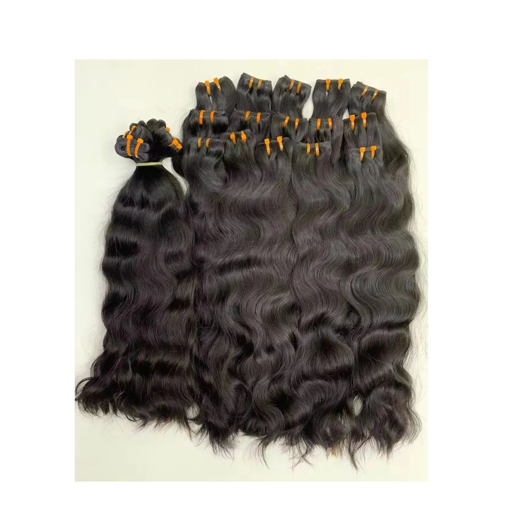 Indian Loose Wave Human Hair Bundles Pre-Looped Pink Wrap Remy Hair Natural Black Soft Shiny Weave for Women