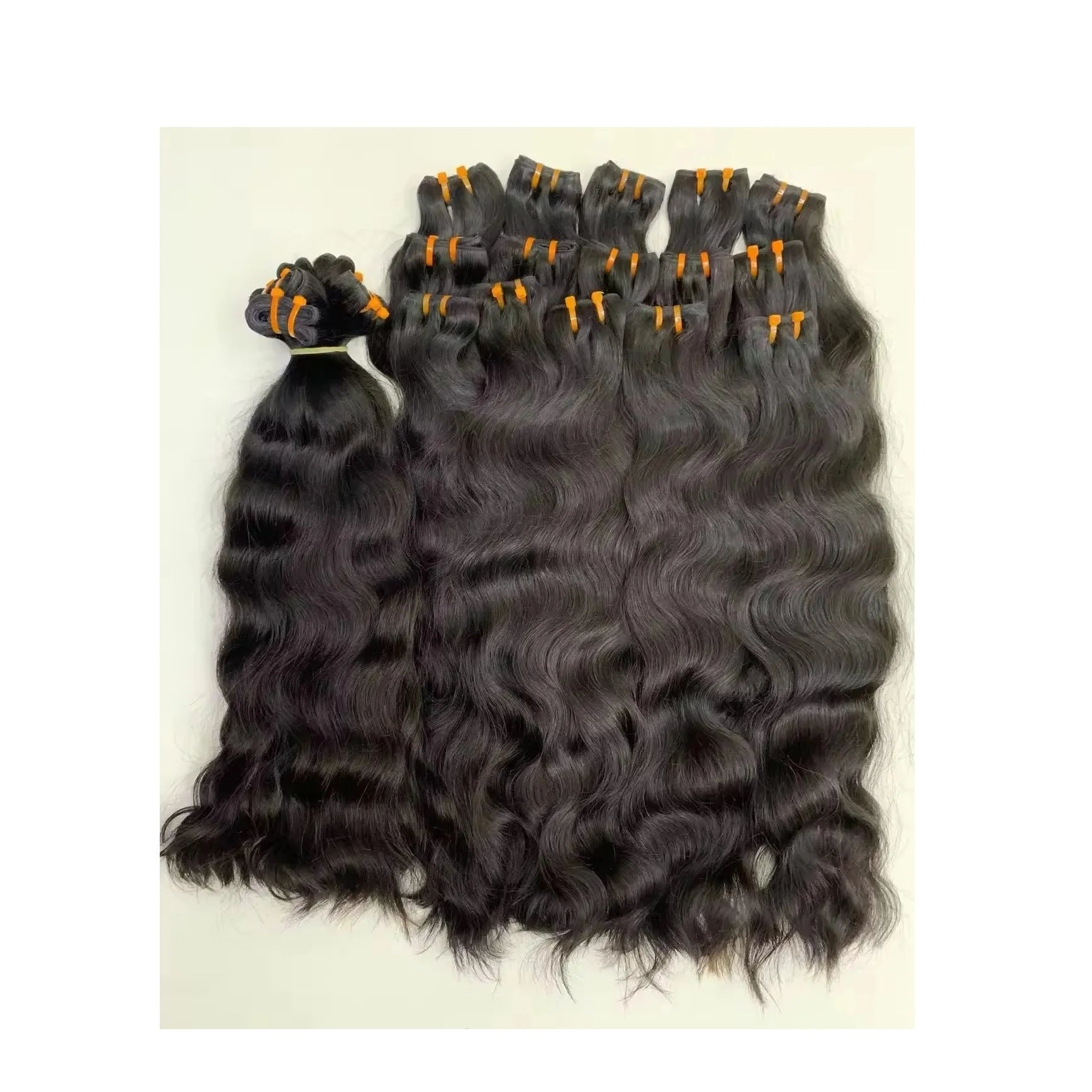 Indian Loose Wave Human Hair Bundles Pre-Looped Pink Wrap Remy Hair Natural Black Soft Shiny Weave for Women