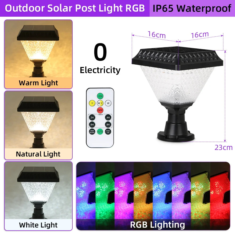 Outdoor Garden Solar Lights With Remote Control RGB Lights LED External Sunlight Lamp Garden Decoration Lighting Accessories