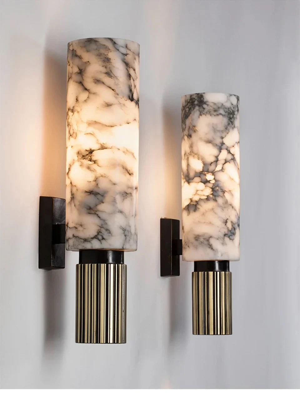 Luxury Natural Marble Wall Lamp Modern Black Cuboid Natural Stone Wall light Foyer Villa Aisle Corridor Bedroom Decoration Light