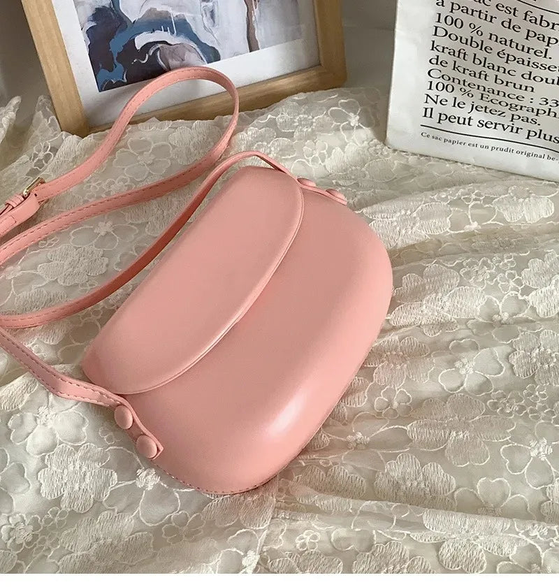 Candy Color Women's Saddle Shoulder Bag Casual Portable Female Small Clutch Handbags Sweet Fashion Ladies Purse Crossbody Bags