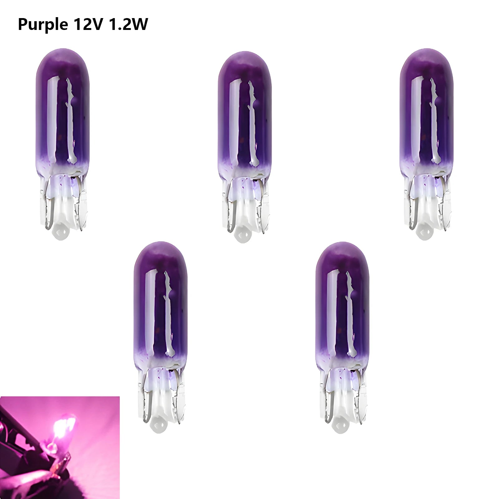 5Pcs T5 SMD LED Car Light Automobiles Light-Emitting Diode Instrument Gauge Dashboard Bulbs Auto Interior Indicator Lamp