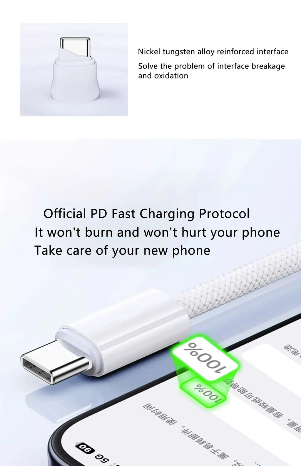 Original USB-C Fast Charger Cable For iPhone 15 Pro Max 15 Pro 15 Puls PD 60W USB-C Weaving Charging Data Line Accessories