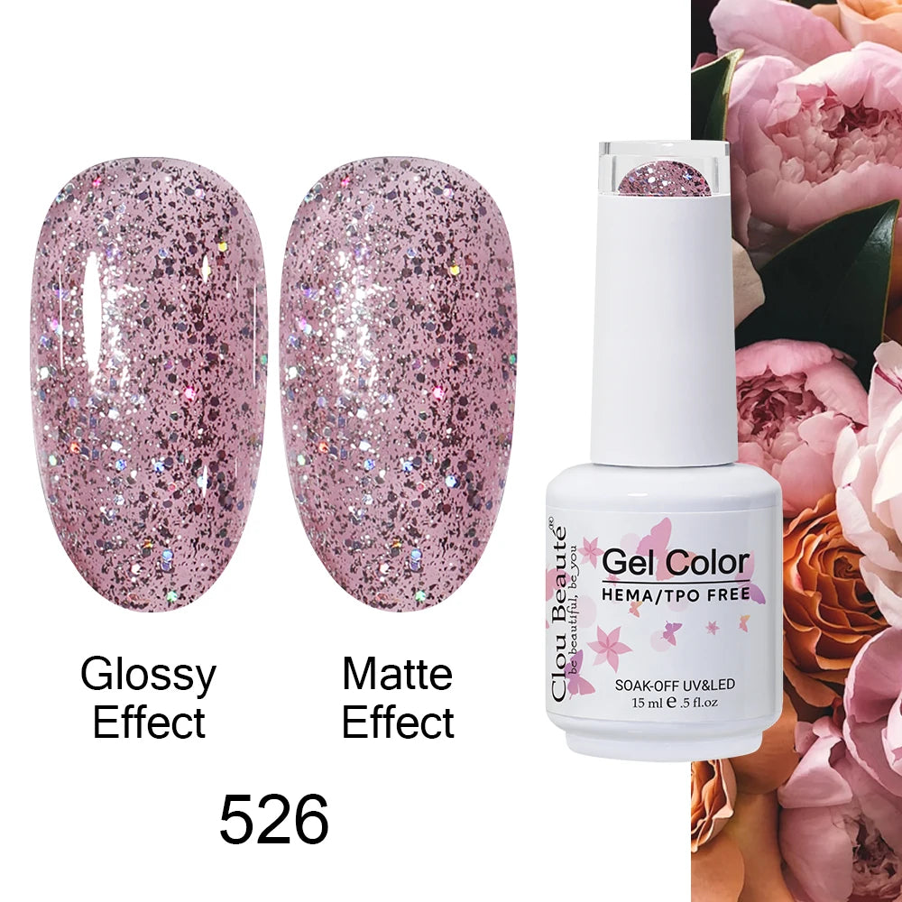Clou Beaute HEMA TPO FREE Caramel Brown Wine Red Coffee Gel Nail Polish High Pigment Autumn Nail Art Full Coverage UV Varnish