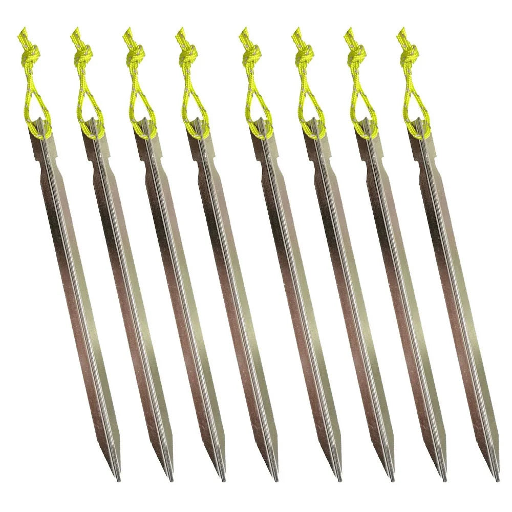 Tent Pegs 18cm Aluminum Tent Stake with Rope Outdoor Tent Nail Peg Tent Accessories Equipment