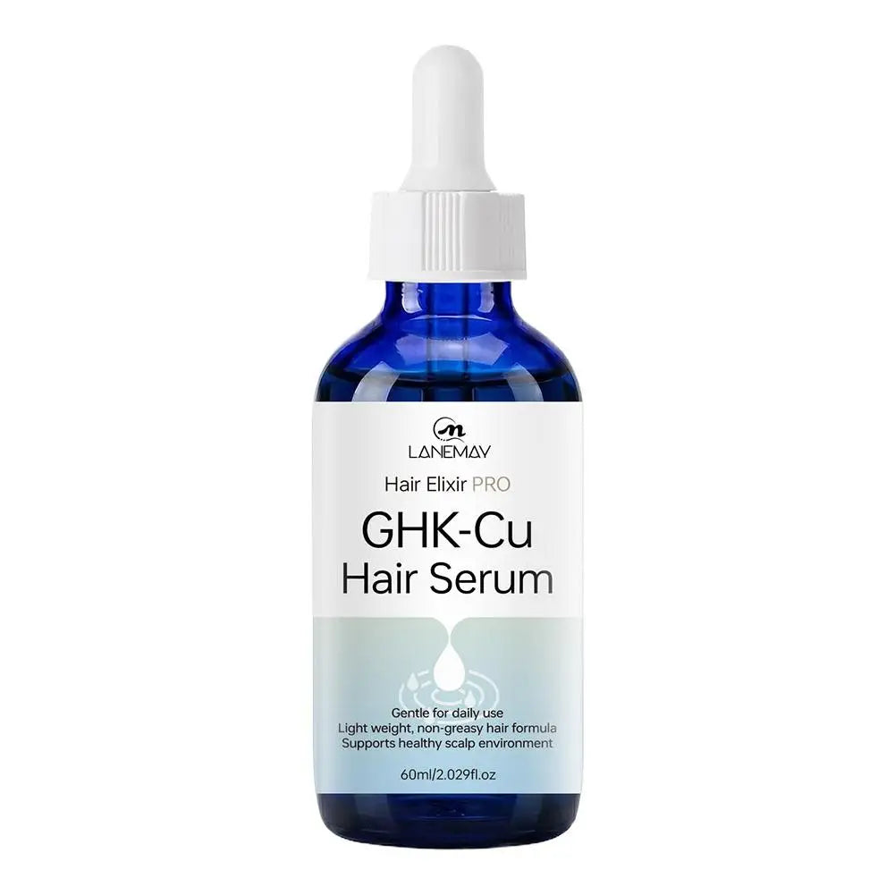 60ml GHK Cu Copper Peptide Hair Serum Hair Deep Nourishment Fast Absorbing Moisturizing Strengthen Roots Non Greasy