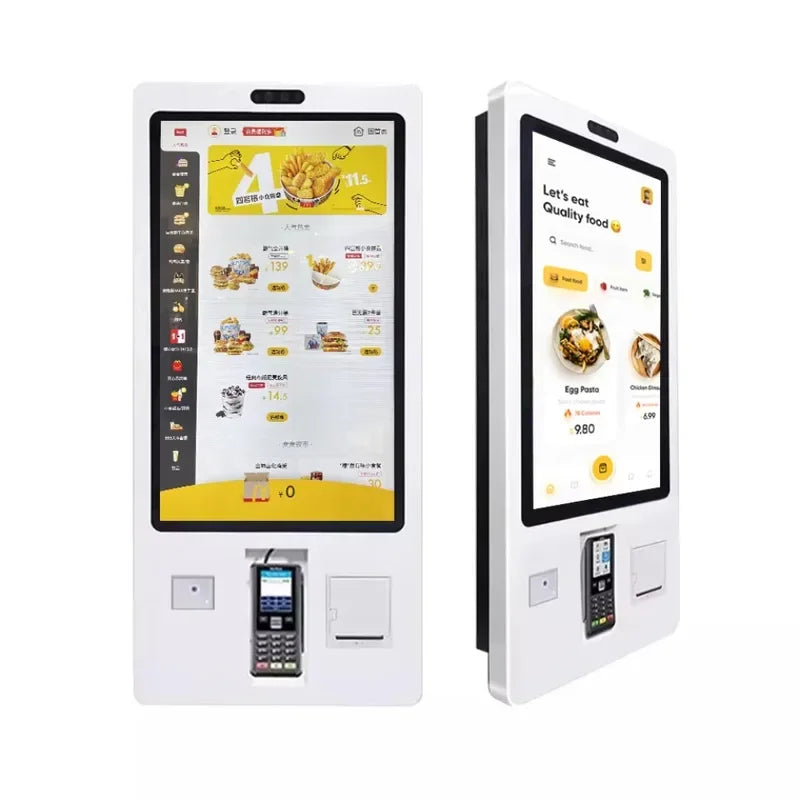 -Inch interactive digital nage kiosk for self-service ordering payment systems in rtaurants and cafeterias