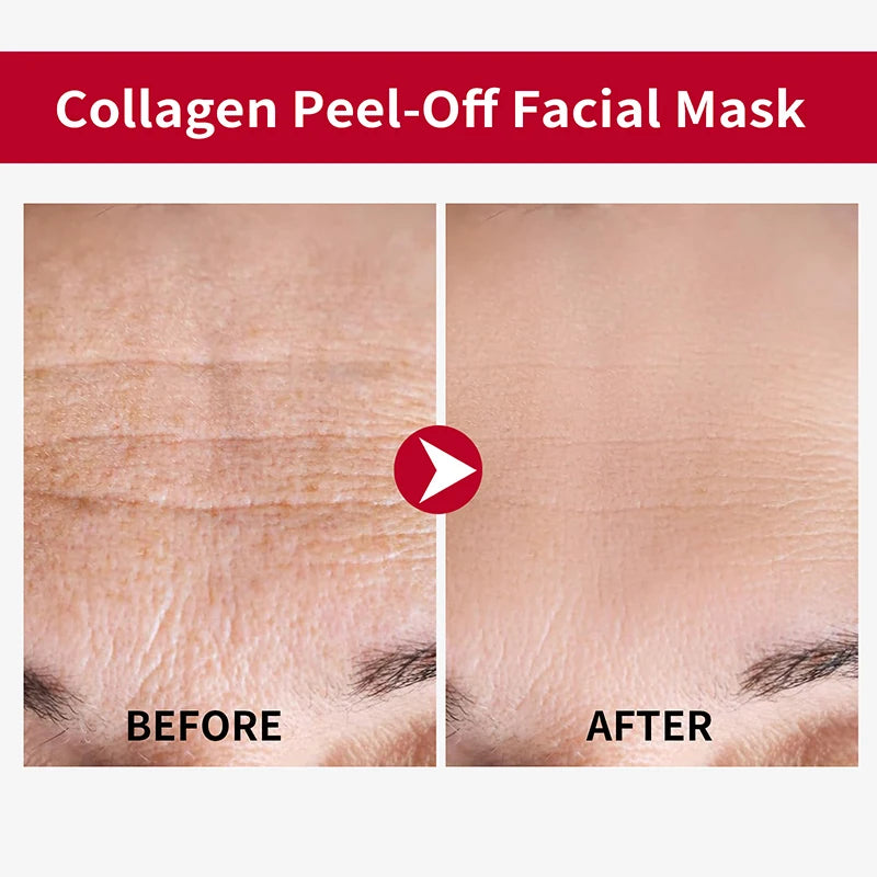 2pcs Collagen Facial Peel-Off Mask Hydrating Firming Moisturizing Mask For Elasticity Reduces Sagging Dullness Hydrating