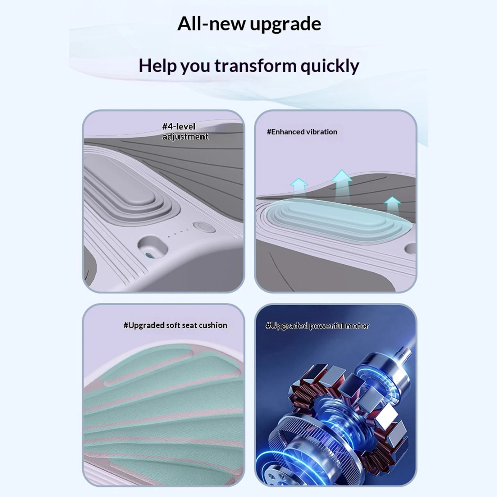 Electric Pelvic Floor Muscle Trainer 4 Modes PC Muscle Kegel Trainer Silicone Buttocks Shaping Machine for Men & Women