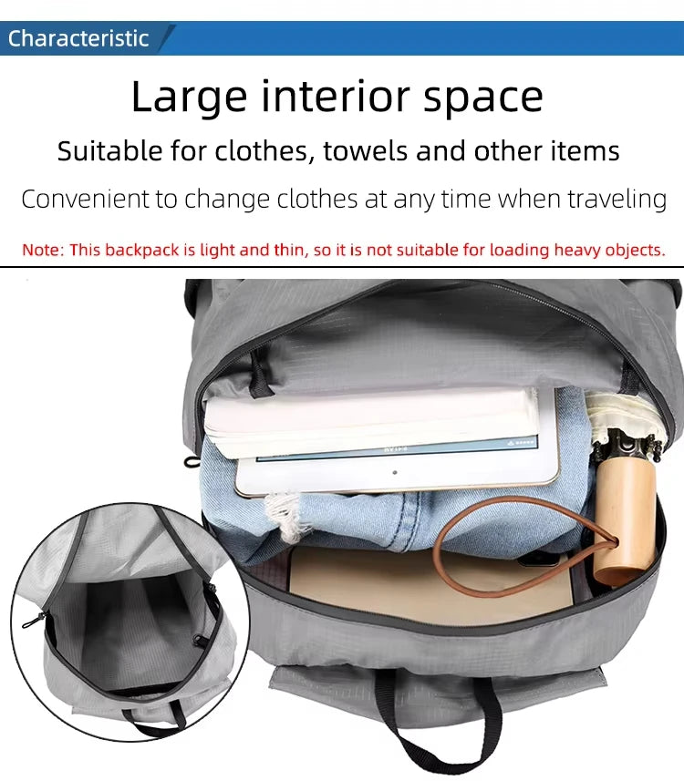 Outdoor Hiking Bag 20L Lightweight Portable Backpack Foldable Waterproof Folding Ultralight Pack for Women Men Travelling Hiking