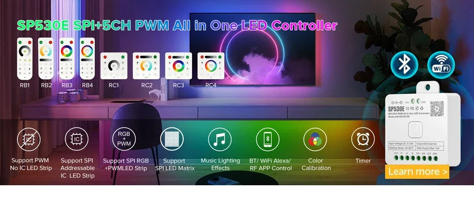 WS2812B RGB 16x16 8x32 Pixel Panel Screen 1-5 Pcs 256 Pixels WS2812B ECO Individually Addressable Digital Flexible Programmed 5V