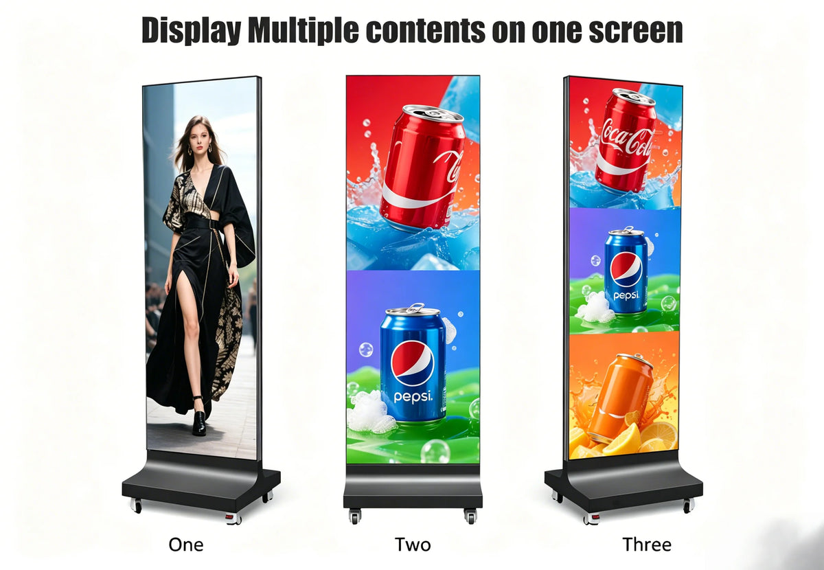 Factory Direct HD Foldable P1.25 P1.5 P1.8 P2.5 Indoor LED Poster Display Screen GOB for Shopping Mall Standing LED Poster