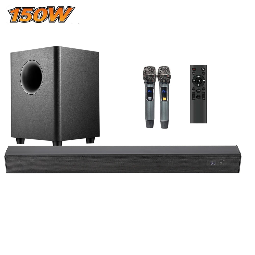 150W TV SoundBar Speaker Home Theater Sound System 3D Surround Sound Bar Subwoofer Bluetooth Speakers