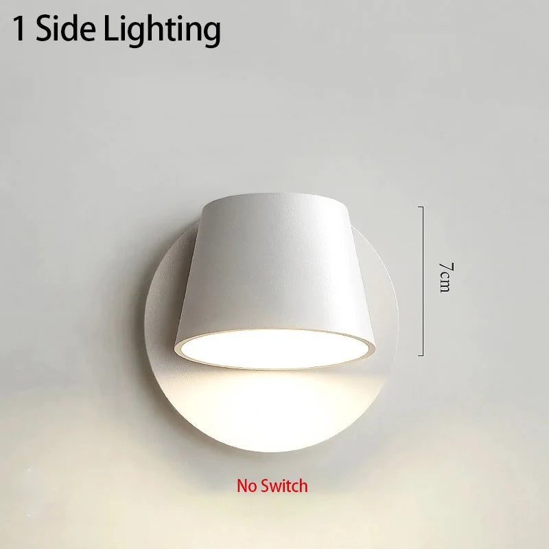 Nordic LED Wall Lamp With Switch 350 Degrees Rotatable Bedroom Bedside Corridor Reading Light Aisle Hotel Sconce Indoor Light