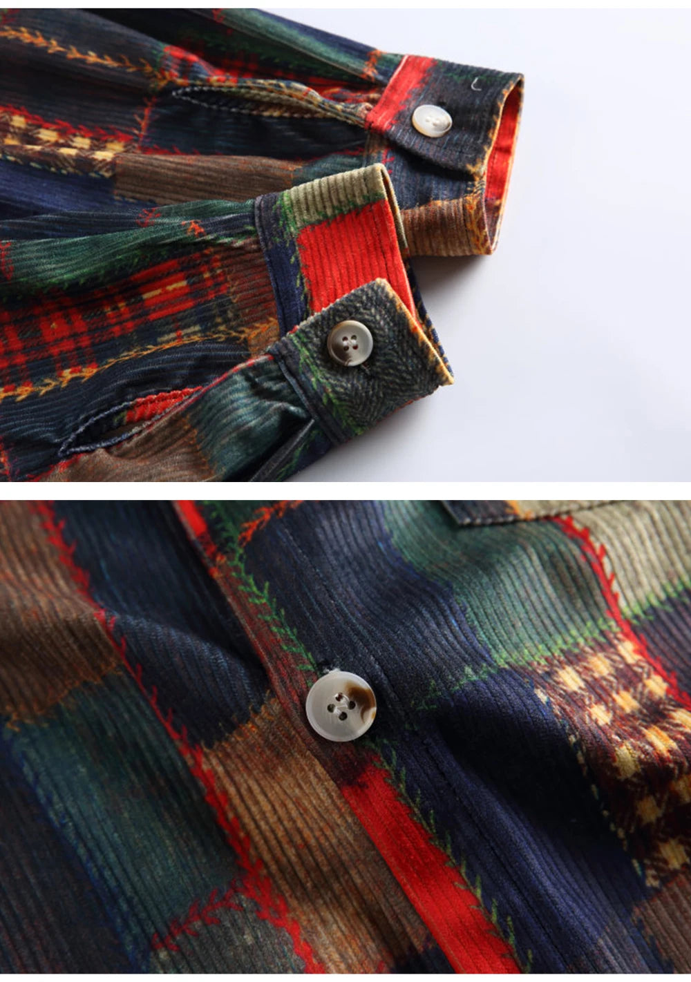 New Arrival Casual Beach Plaid Spring Autumn Men Button Shirt Unisex Women Long Sleeve Shirt Casual Street Patchwork Chic