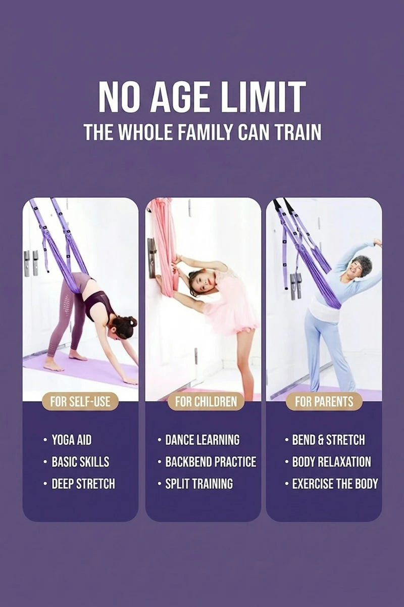 Hanging Rope For Aerial Yoga No-Drill Portable Lower Back Trainer Stretching Band Elastic Rope Dance Training Fitness Equipment