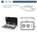 RV gas stove, trailer trailer trailer bed car converted sojourner, covered stainless steel double head stove, gas stove