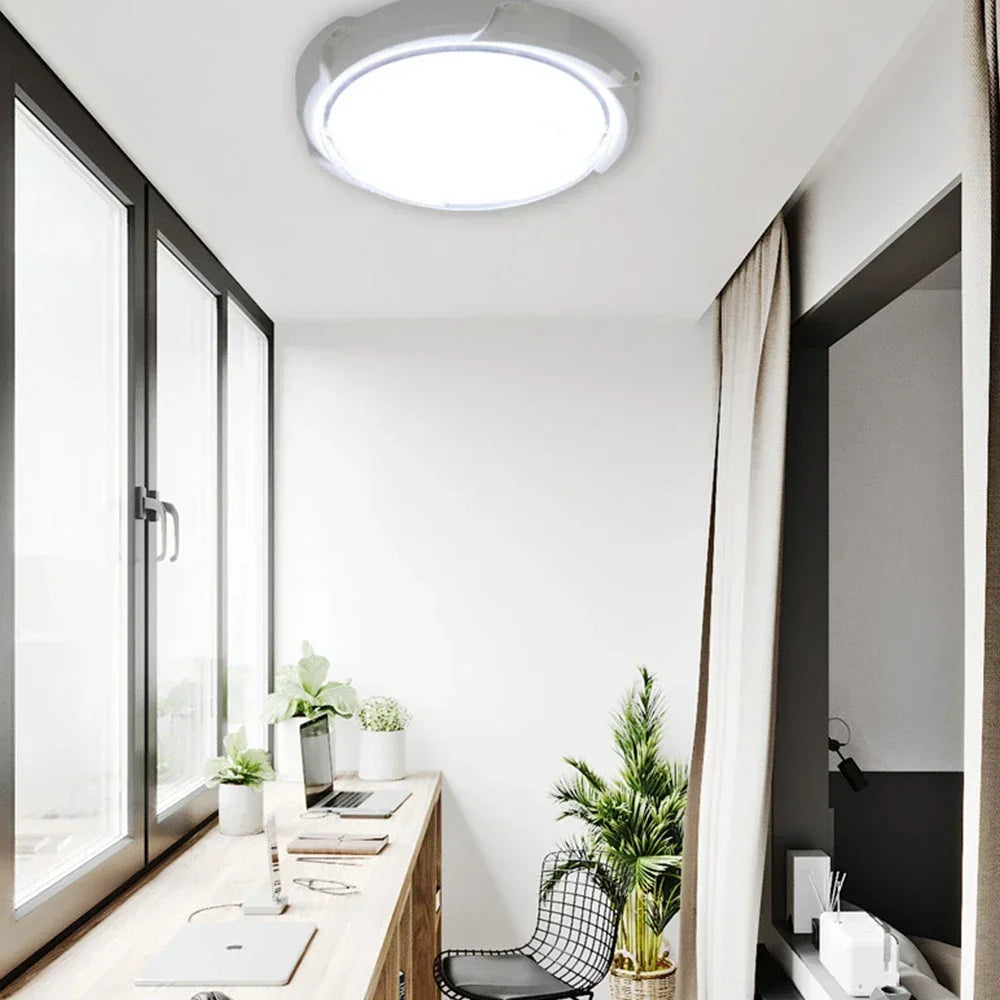 LEDSolar Ceiling Light Indoor Bedroom Corridor Garden Lighting With Remote Control Dimmable Timing Waterproof Solar Ceiling Lamp