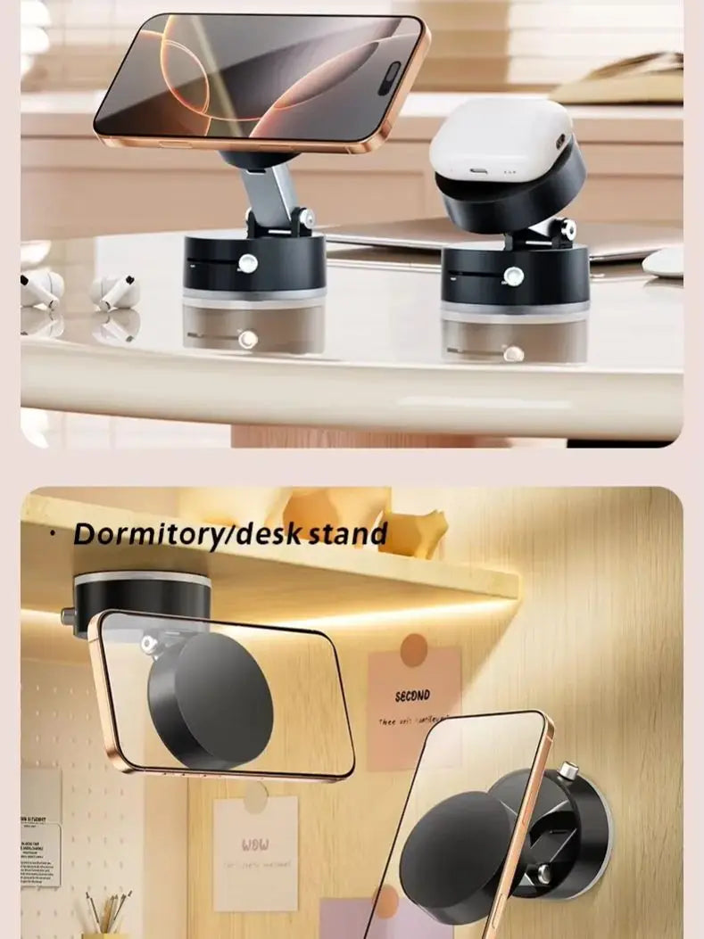 Suction Car Phone Mount for All Phones Double Sided Magnetic Vacuum Suction Phone Mount Holder for Car Screen Mirror Glass