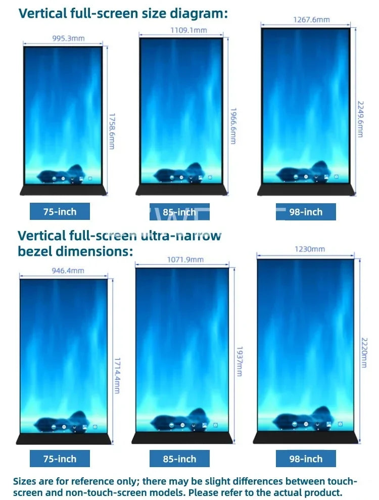 Vertical Full-screen LCD Advertising Machine with A Fixed Large-sized High-definition Screen for Commercial Signage Display