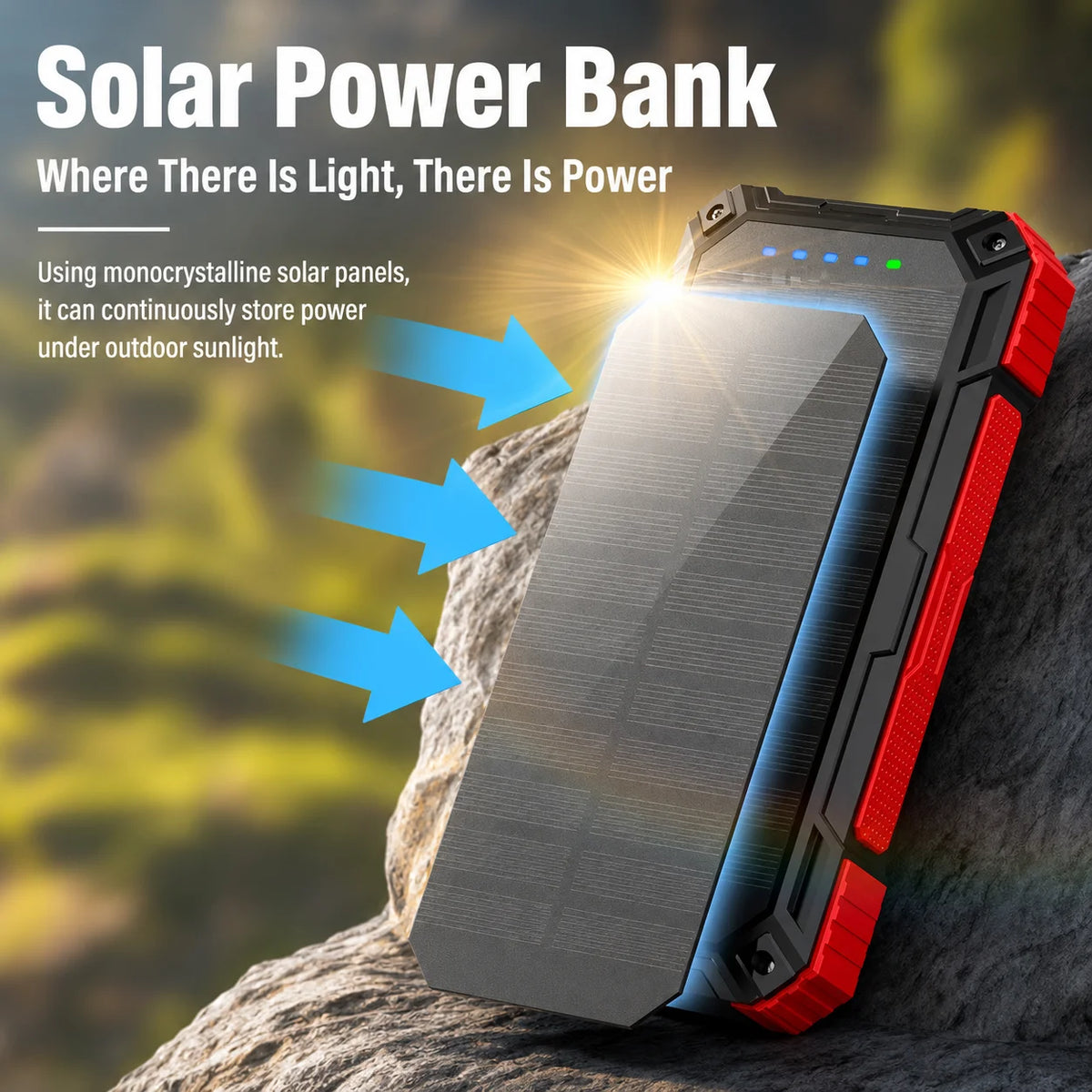 200000mAh Solar Power Bank Wireless Large Capacity Fast Charging External Battery Outdoor Survival Emergency Equipment