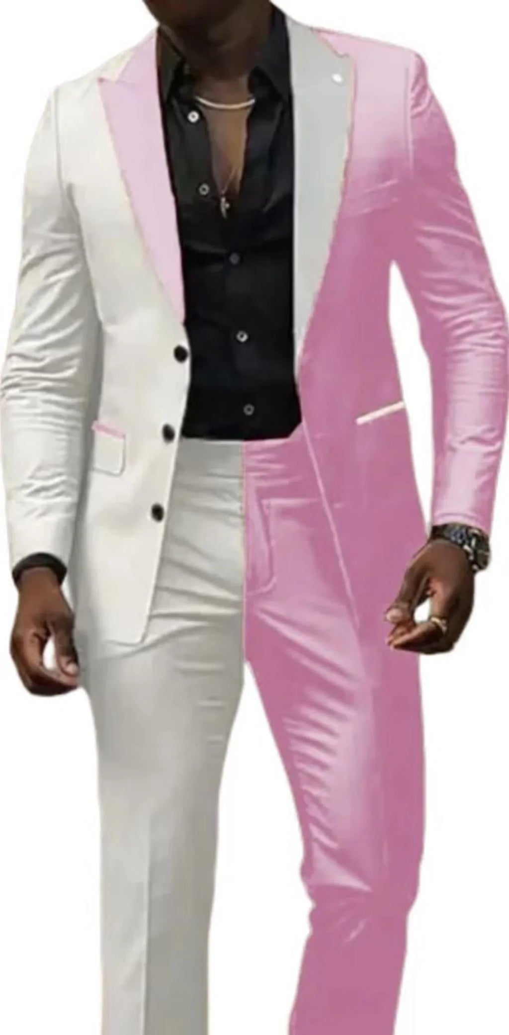Two Color  Men's Suits 2 Pieces Blazer and Pants Set Single Breasted  Groomsmen Party