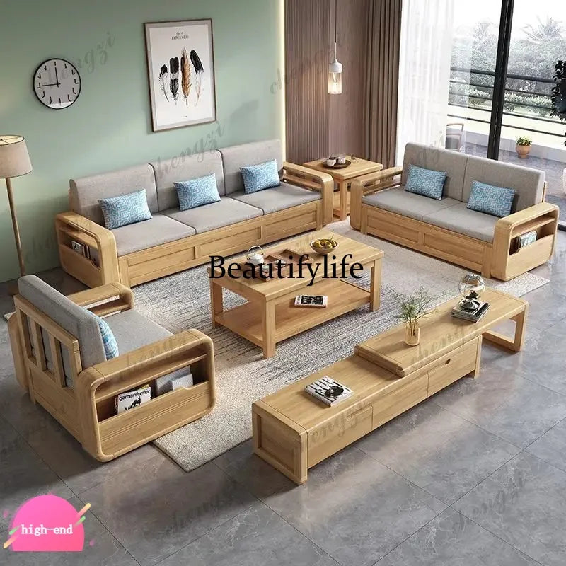 R134 Wood Storage Living Room Sofas Designer Sectional  Nordic Luxury Living Room Sofas Lounges Modern Banken Woonkamer Furnitur