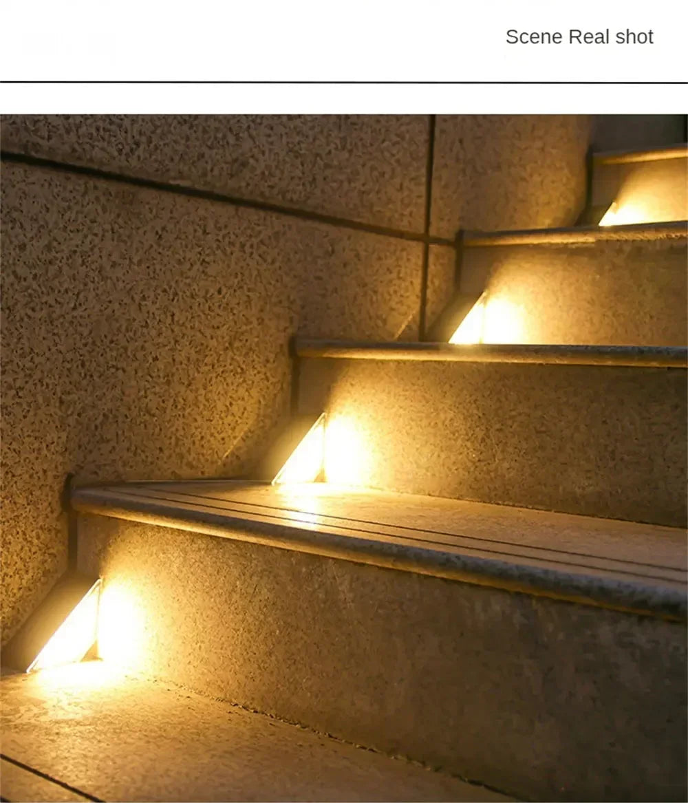 22/24LED Solar Stair Light, IP67 Waterproof Outdoor Step Light, Anti-theft Decorative Lamp for Garden Deck Front Porch Patio