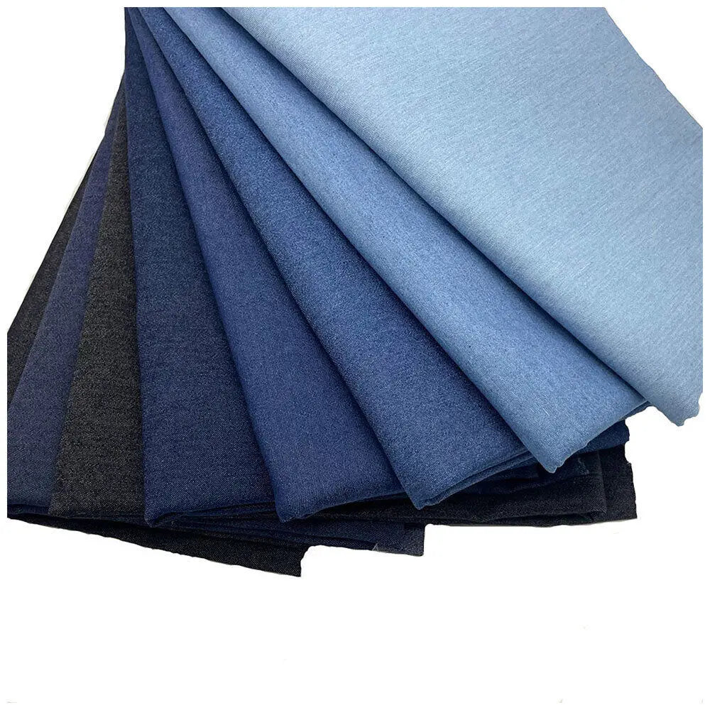 70x45CM Vintage Cotton Blue Denim Fabric Light Thin Soft Cloth For DIY Dolls Clothing Jeans Dress Bag Cap Apron Crafts Material