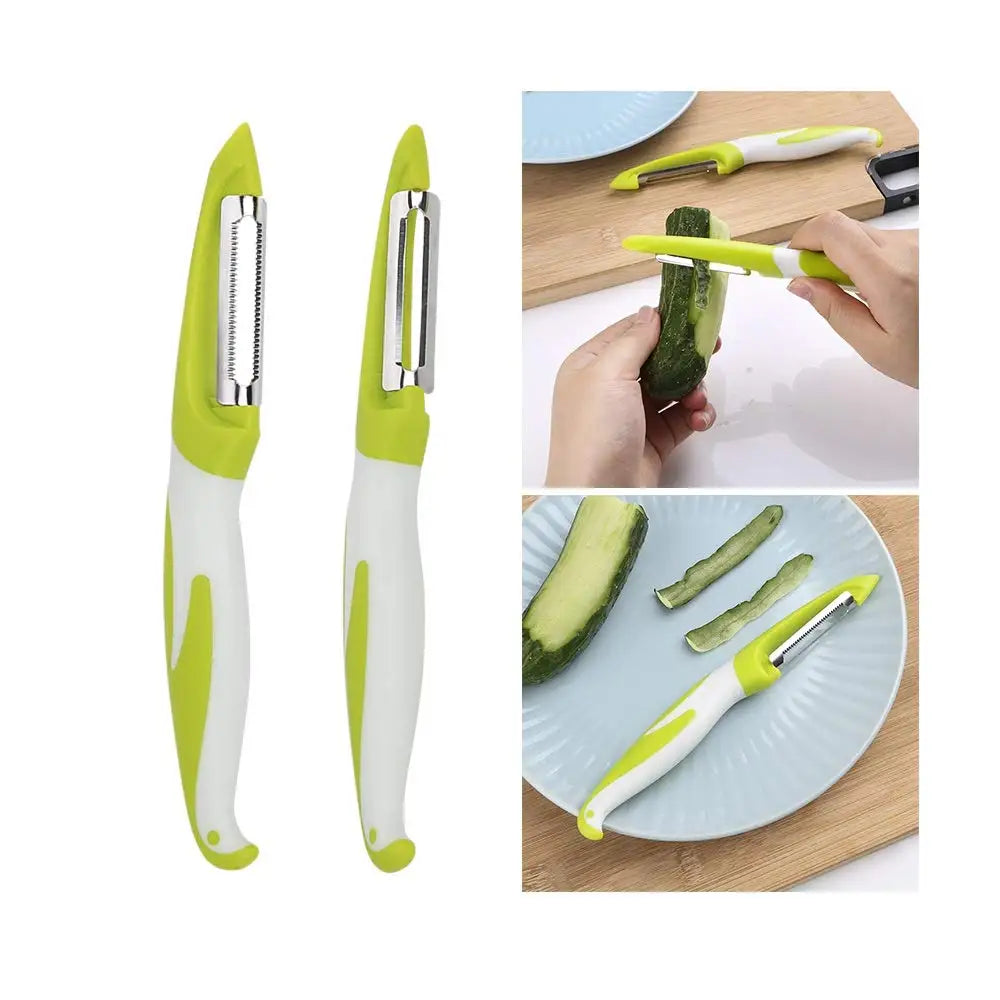 Stainless Steel Vegetable Slicer Peeler Knife - Razor Sharp Cutter for Carrot Potato Fruit Shred Zester Grater Kitchen Gadgets