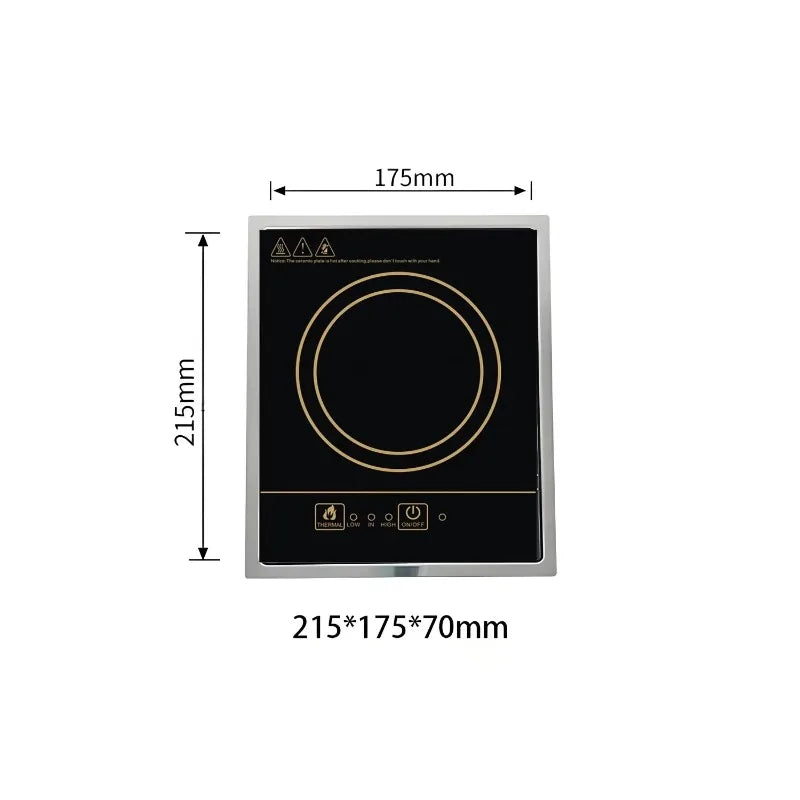 Induction Cooktop 800W/1200W 220V RV Built-in Cooker with Universal Frame for Outdoor Camping Camper Van & Yacht