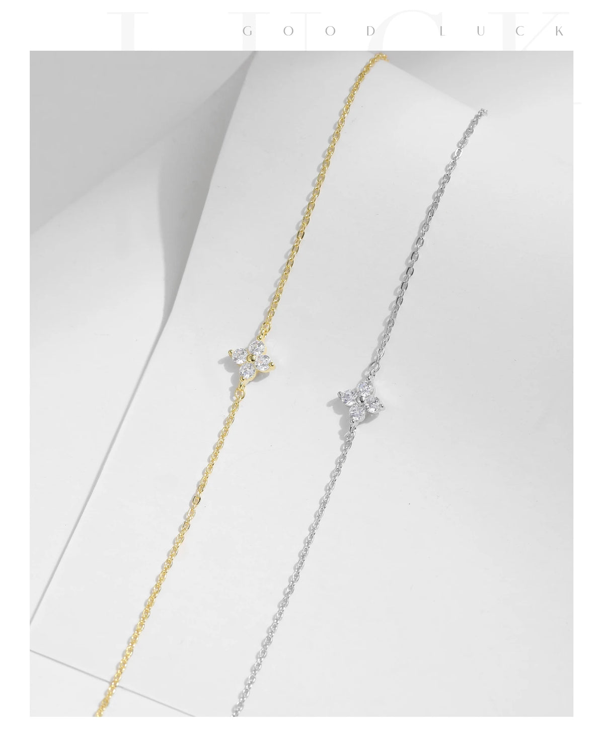 MODIAN 925 Sterling Silver Stackable Four Leaf Clover CZ Bracelet For White Gold Plated Link Chain Women Party Fine Jewelry
